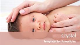  Presentation with mothers - Cool new presentation theme with newborn baby in careful mother backdrop and a coral colored foreground