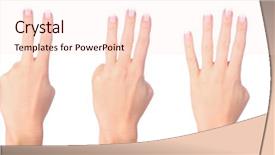  Presentation with counting - Beautiful PPT theme featuring 1 2 3 - counting woman hands isolated backdrop and a lemonade colored foreground