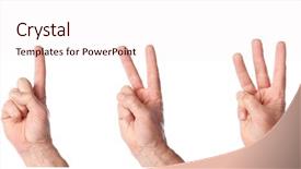  Presentation with counting - Presentation theme enhanced with 1 2 3 - male hands counting to three background and a lemonade colored foreground