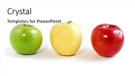  Presentation with green apples - Beautiful theme featuring 1 2 3 - three apples on white background backdrop and a white colored foreground