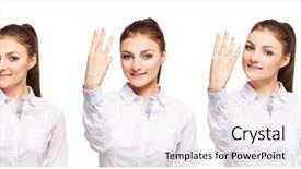  Presentation with health woman running female runner - Cool new presentation theme with 1 2 3 - woman at white background young backdrop and a sky blue colored foreground