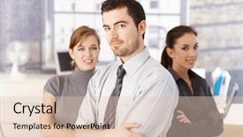  Presentation with women in the army - Colorful presentation design enhanced with 1 2 3 - young colleagues one man two backdrop and a lemonade colored foreground