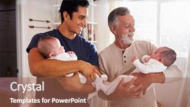  Presentation with little man baby - Audience pleasing PPT theme consisting of 1 2 3 - young hispanic man and his backdrop and a coral colored foreground