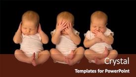  Presentation with hear - Presentation design having 1-baby-posing-3-times background and a tawny brown colored foreground