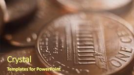  Presentation with china and united states - PPT theme consisting of 1 cent coin money usd background and a tawny brown colored foreground