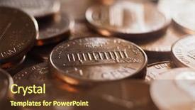  Presentation with united states treasury and tax - Audience pleasing PPT theme consisting of 1 cent coin money usd backdrop and a tawny brown colored foreground