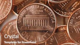  Presentation with united states - Theme with 1 cent coin money usd background and a tawny brown colored foreground