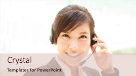  Presentation with cheerful - Presentation design consisting of businessmans workplace closeup background and a light gray colored foreground