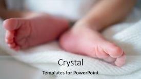  Presentation with new born - Theme with 1 limb - close up new born infant background and a  colored foreground