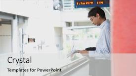  Presentation with waiting - Cool new slide deck with 1 malaysia - candid asian indian businessman waiting backdrop and a light gray colored foreground