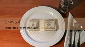  Presentation with dinner - Presentation with  background and a  colored foreground