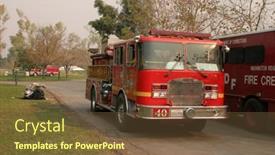 Presentation with police fire - Presentation theme having bear toys in the graduation background and a dark gray colored foreground