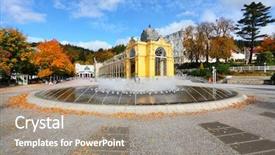  Presentation with water fountain - Audience pleasing presentation theme consisting of 10 intrinsic water jet system backdrop and a coral colored foreground