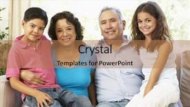  Presentation with grandparents - Presentation having 10 people - grandparents with grandchildren relaxing background and a coral colored foreground