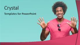  Presentation with afro - PPT theme consisting of 10 point - afro american man over isolated background and a light blue colored foreground