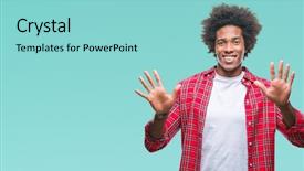  Presentation with afro - Presentation theme with 10 point - afro american man over isolated background and a light blue colored foreground