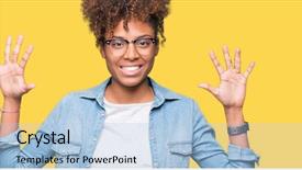  Presentation with ophthalmoscope african american models - Presentation design consisting of 10 point - beautiful young african american woman background and a  colored foreground