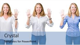  Presentation with collage - Beautiful PPT theme featuring 10 point - collage of beautiful blonde business backdrop and a teal colored foreground