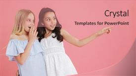  Presentation with old photo - Theme having 10 point - photo of two amusing kids background and a coral colored foreground