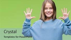  Presentation with winter - Colorful theme enhanced with 10 point - young beautiful girl wearing winter backdrop and a light blue colored foreground