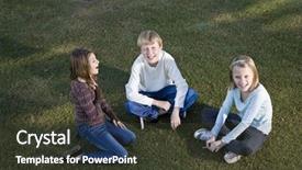  Presentation with three - Colorful theme enhanced with 10 to 11 years sitting backdrop and a tawny brown colored foreground