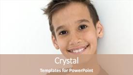  Presentation with face ain - Slide deck having 10 year old boys - boy face background and a coral colored foreground