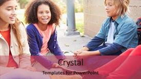  Presentation with young children - Presentation theme having 10 year old boys - group of young children hanging background and a red colored foreground