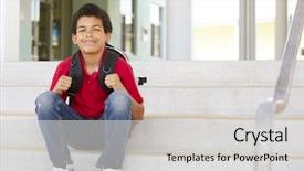  Presentation with teen - Audience pleasing theme consisting of 10 year old boys - pre teen boy at school backdrop and a  colored foreground