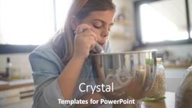  Presentation with baking cookies - Audience pleasing theme consisting of 10-year-old-girl-baking backdrop and a violet colored foreground