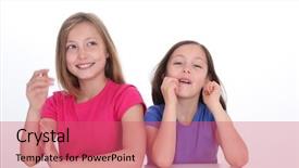  Presentation with ponies and girls - Amazing theme having 10 years - cute little girls laughing backdrop and a  colored foreground