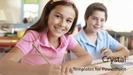  Presentation with art thearpy children - Cool new theme with 10 years - pre teen children in art backdrop and a coral colored foreground