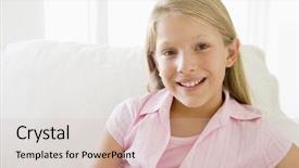  Presentation with it´s a girl - Beautiful PPT theme featuring 10 years - young girl sitting backdrop and a soft green colored foreground