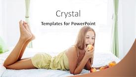  Presentation with teen food - Presentation theme having 10 years old pre teen girl drinking orange juice while relaxing in bedroom healthy food for breakfast background and a white colored foreground