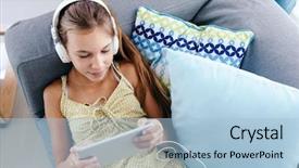  Presentation with old music - Amazing presentation design having 10 years old tween girl backdrop and a light blue colored foreground