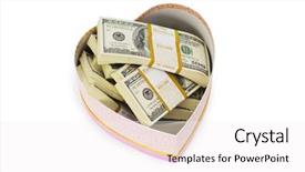  Presentation with gift - Slide set with 100 birthday - heart shaped gift box background and a  colored foreground