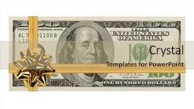  Presentation with scroll paper isolated on white - Audience pleasing presentation design consisting of 100 birthday - money and bow isolated backdrop and a  colored foreground