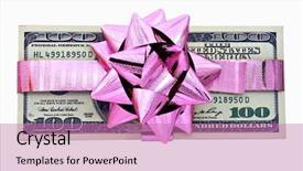  Presentation with christmas gift wrap - Colorful presentation design enhanced with 100 birthday - one hundred dollars gift wraped backdrop and a coral colored foreground