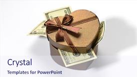  Presentation with shape heart - Amazing presentation having 100 birthday - us dollar currency notes backdrop and a sky blue colored foreground