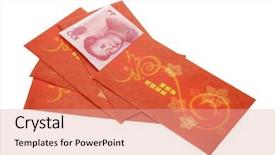  Presentation with chinese new year - Slides with 100 day - chinese new year red packets background and a coral colored foreground
