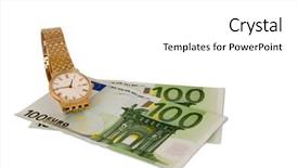  Presentation with time money - Colorful presentation enhanced with 100 day - time is money backdrop and a  colored foreground