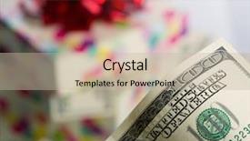  Presentation with 20 dollar bill - Slide set enhanced with 100 dollar bill against gift background and a  colored foreground