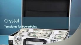  Presentation with bills - Slide deck with 100 dollar bills on blue background and a  colored foreground