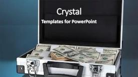  Presentation with floating dollar bills - Colorful slide deck enhanced with 100 dollar bills on blue backdrop and a  colored foreground