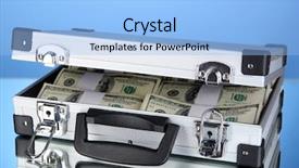  Presentation with floating dollar bills - Beautiful PPT theme featuring 100 dollar bills on blue backdrop and a light blue colored foreground