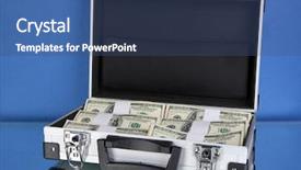  Presentation with bills - Colorful PPT layouts enhanced with 100 dollar bills on blue backdrop and a  colored foreground