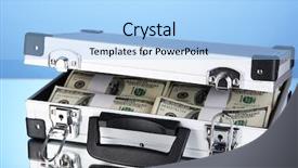  Presentation with floating dollar bills - Presentation design having 100 dollar bills on blue background and a light blue colored foreground