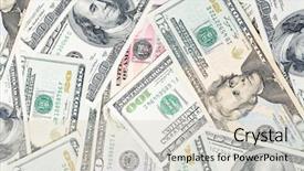  Presentation with business growth dollar - Slides consisting of 100 dollars - dollar banknotes business money background and a soft green colored foreground