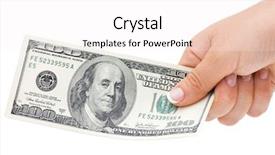  Presentation with money - Beautiful PPT layouts featuring 100 dollars - money in hand isolated backdrop and a white colored foreground