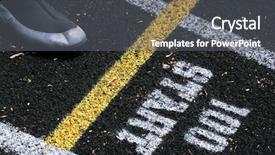  Presentation with runners - PPT layouts consisting of 100 meter starting line background and a dark gray colored foreground