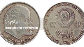  Presentation with anniversary - Presentation theme having 100 years of lenin birthday background and a gray colored foreground